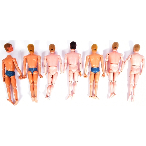 586 - Action Man - a collection of x7 vintage Palitoy Action Man undress figures. Flock haired examples wi... 