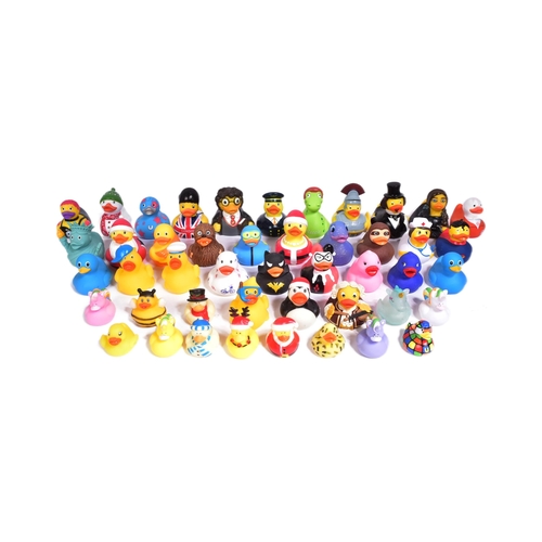 593 - A large collection of x45 novelty rubber ducks to include Statue of Liberty, Christmas, Loch Ness Mo... 