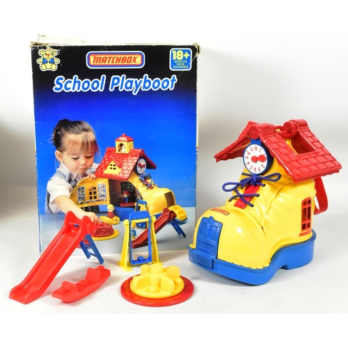 599 - Matchbox - a collection of x3 vintage 1980s Matchbox playsets comprising the School Play Boot, Activ... 