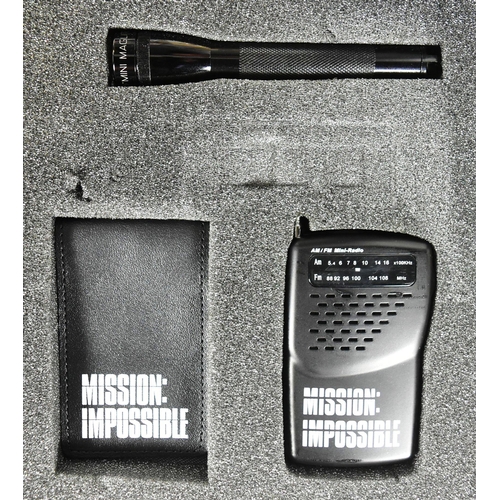 616 - Mission Impossible - a Mission Impossible secret agent spy kit containing a Mini Radio, Olympus Micr... 