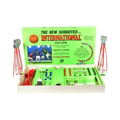 622 - Subbuteo - a vintage Subbuteo International Edition tabletop football game set with floodlights. The... 