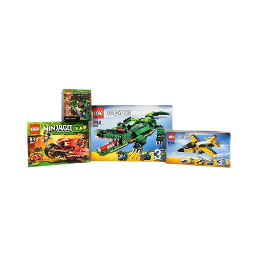 627 - Lego - x2 original Lego sets comprising 9441 Ninjago Kai's Blade Cycle, Minecraft 21102 The Forest, ... 