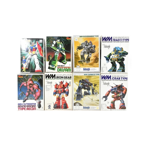 637 - Model Kits - x8 vintage Bandai robot model kits comprising of; no. 36419 Walker Machine 'Iron Gear' ... 