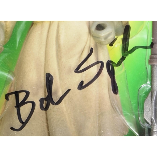 696 - Star Wars - Bob Spiker (Tusken Raider) - autographed vintage 1996 Kenner The Power Of The Force MOC ... 