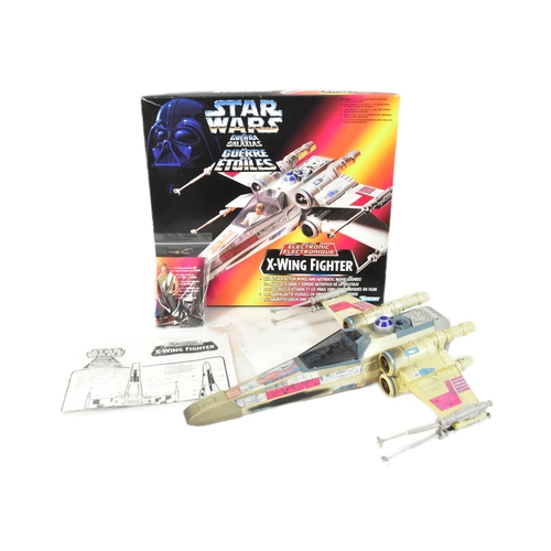 697 - Star Wars - a vintage 1990s Kenner POTF Power Of The Force Star Wars X-Wing Fighter playset with Luk... 