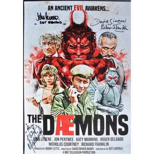 446 - Doctor Who - The Daemons - autographed poster from the classic Dr Who story. Signed to the front by ... 