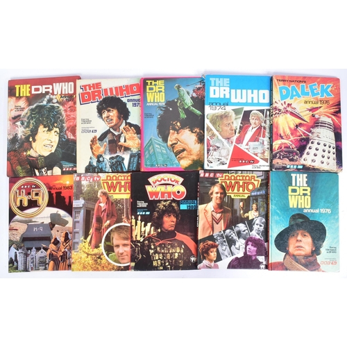 472 - Doctor Who - a collection of x10 original vintage 1970s / 1980s Dr Who annuals. Includes: 1974, 1978... 