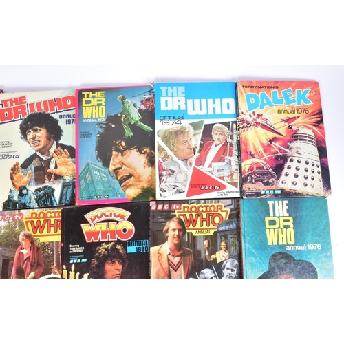 472 - Doctor Who - a collection of x10 original vintage 1970s / 1980s Dr Who annuals. Includes: 1974, 1978... 