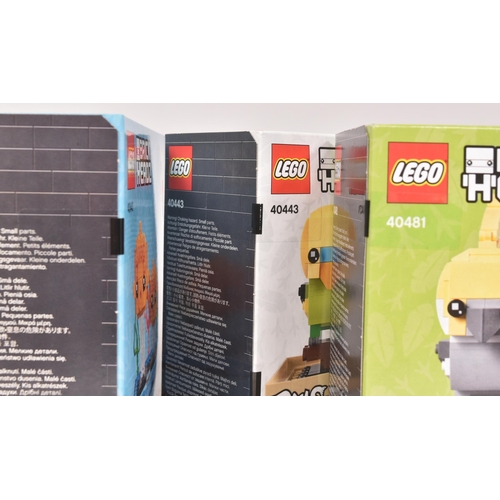 502 - Lego - x3 factory sealed Lego Brickheadz Pets comprising; 40443 Budgie & Chick, 40481 Cockatiel & Ch... 