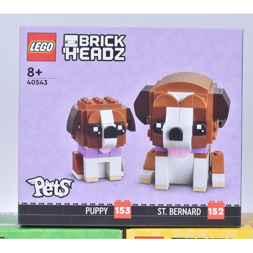 508 - Lego - x3 factory sealed Lego Brickheadz sets comprising; 40440 German Shepherd & Puppy, 40544 Frenc... 