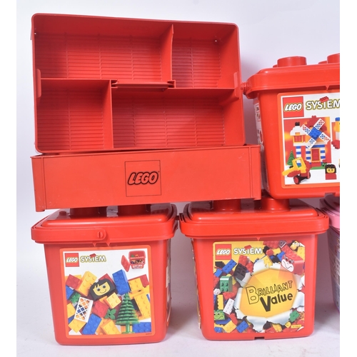 513 - Lego - a collection of vintage Lego brick buckets / play buckets comprising; 1884 (x3), 2195 and 345... 