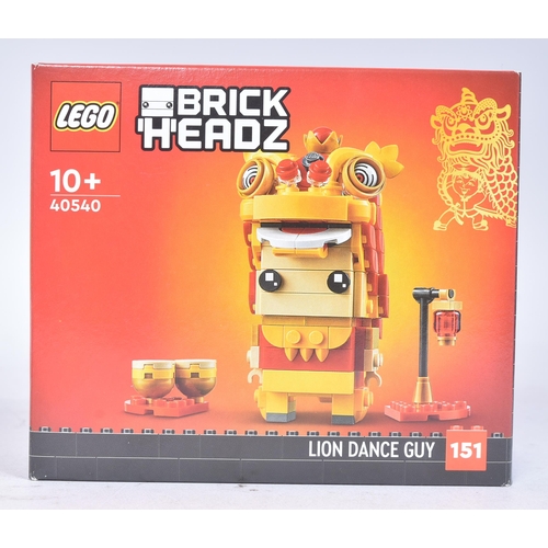 515 - Lego - x2 factory sealed Lego Brickheadz sets comprising; 40540 Lion Dance Guy and 40466 Pandas, Bab... 