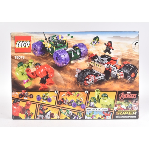 609 - Lego - an original Lego Marvel Superheroes set No. 76078 Hulk vs Red Hulk. The set rebagged, with al... 