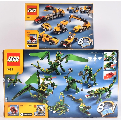 628 - Lego - x2 original Lego Creator sets comprising 4891 (open) Highway Haulers and 4894 Mythical Creatu... 