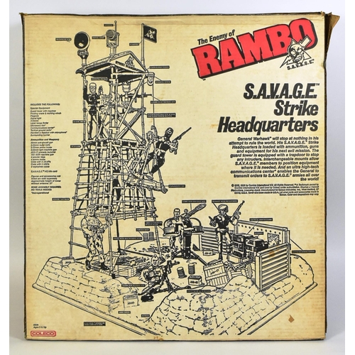 750 - Rambo - a factory sealed vintage 1980s (1986) Coleco made Rambo S.A.V.A.G.E Strike Headquarters acti... 