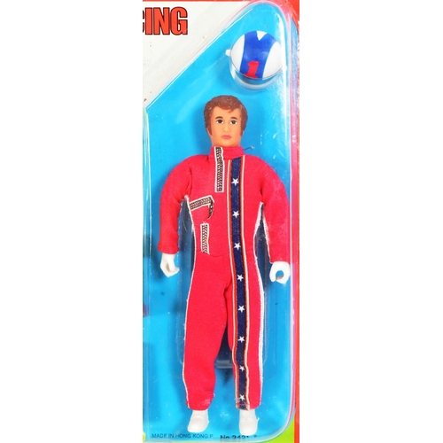 758 - Evel Knievel - a vintage 1970s (1975) Idea Toys made Evel Knievel ' Racing Set ' carded action figur... 