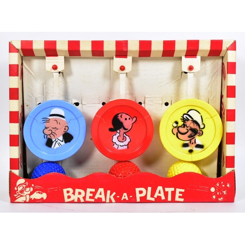 778 - Popeye - a vintage Combex made Popeye ' Break a Plate ' carnival style game containing x3 breakable ... 