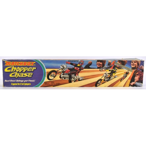 783 - Matchbox - a vintage 1970s Matchbox ' Chopper Chase ' table top motorcycle game. Player use the thro... 