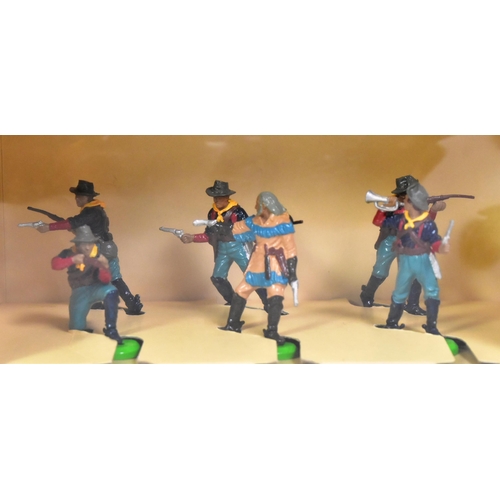 792 - Britains Deetail - Wild West - x3 vintage Britains Deetail boxed 'Wild West' figure sets - 7406 Fede... 