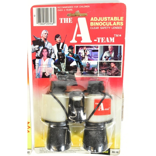 793 - The A-Team - a collection of x3 vintage carded ' rack pack ' Fleetwood Toys made A-Team toys compris... 