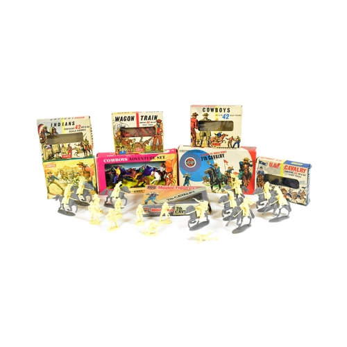 794 - Airfix - Wild West / Cowboys & Indians - a collection of assorted vintage boxed plastic soldiers / f... 