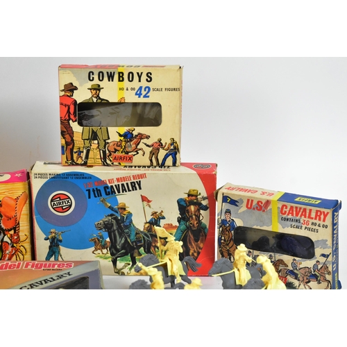 794 - Airfix - Wild West / Cowboys & Indians - a collection of assorted vintage boxed plastic soldiers / f... 