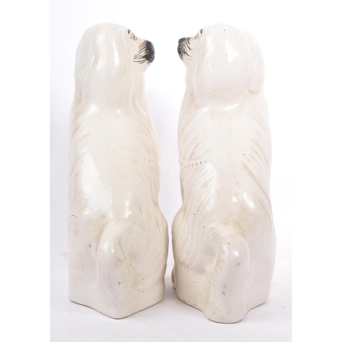 104 - A pair of  large 19th century Victorian King Charles Staffordshire ceramic spaniels dogs. The pair o... 