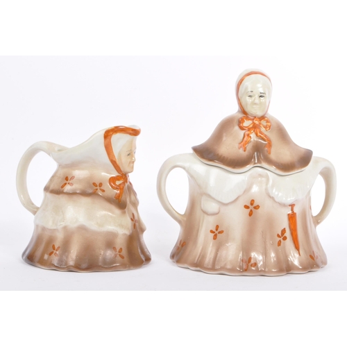 112 - Tony Wood - A 1930s 'Little Old Lady' character tea set by Tony Wood Pottery, Staffordshire. Consist... 