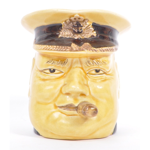 117 - Churchiliana - A rare 1941 porcelain ceramic Avon ware face of 'Sir Winston Churchill' Toby jug by t... 