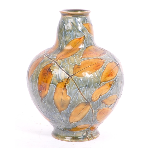 138 - Early 20th century Royal Doulton ceramic pottery leaf vase. Together with a hand painted Meakin jug.... 