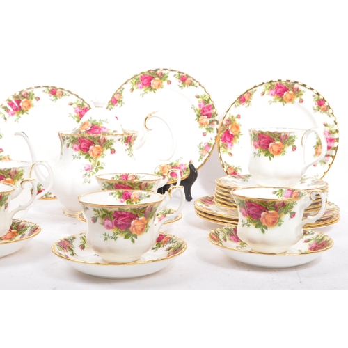 143 - Royal Albert - A mid 20th century circa 1960s ceramic tea service set in the Old Country Roses patte... 