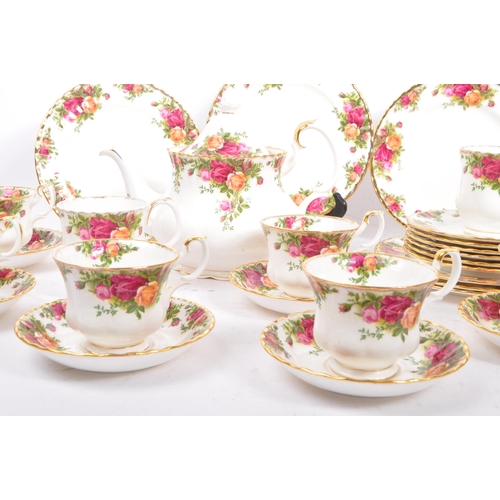 143 - Royal Albert - A mid 20th century circa 1960s ceramic tea service set in the Old Country Roses patte... 