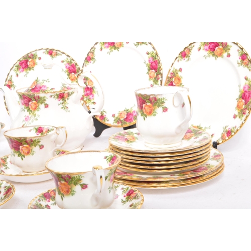 143 - Royal Albert - A mid 20th century circa 1960s ceramic tea service set in the Old Country Roses patte... 