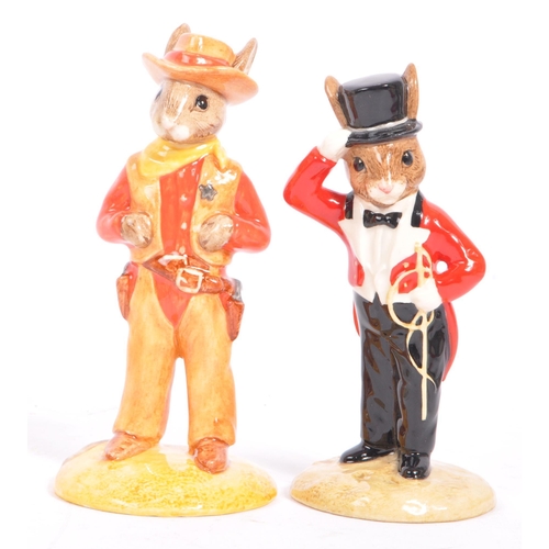 152 - Royal Doulton - Bunnykins - Collection of porcelain bunny porcelain figures. Including Cowboy Bunny ... 