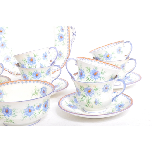 160 - An early 20th century circa 1930s Aynsley fine bone china Cornflower tea service. The service featur... 