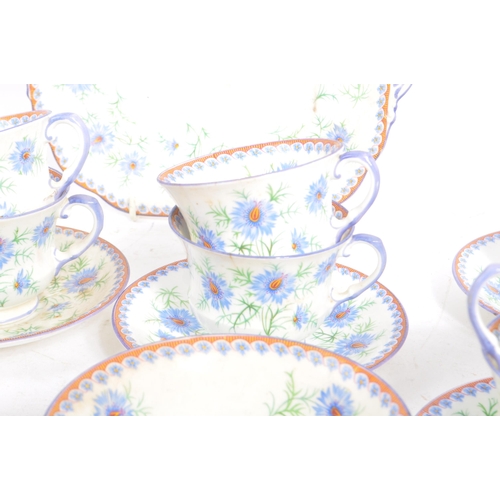 160 - An early 20th century circa 1930s Aynsley fine bone china Cornflower tea service. The service featur... 