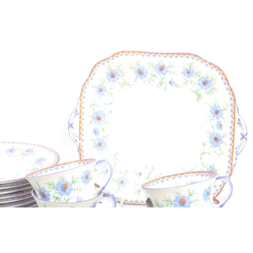 160 - An early 20th century circa 1930s Aynsley fine bone china Cornflower tea service. The service featur... 