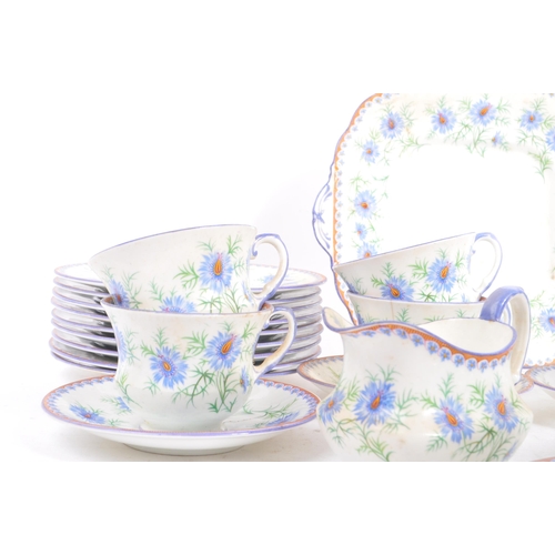 160 - An early 20th century circa 1930s Aynsley fine bone china Cornflower tea service. The service featur... 