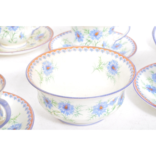 160 - An early 20th century circa 1930s Aynsley fine bone china Cornflower tea service. The service featur... 