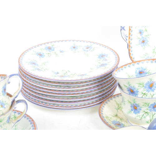 160 - An early 20th century circa 1930s Aynsley fine bone china Cornflower tea service. The service featur... 