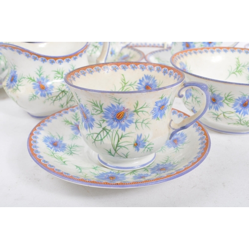 160 - An early 20th century circa 1930s Aynsley fine bone china Cornflower tea service. The service featur... 