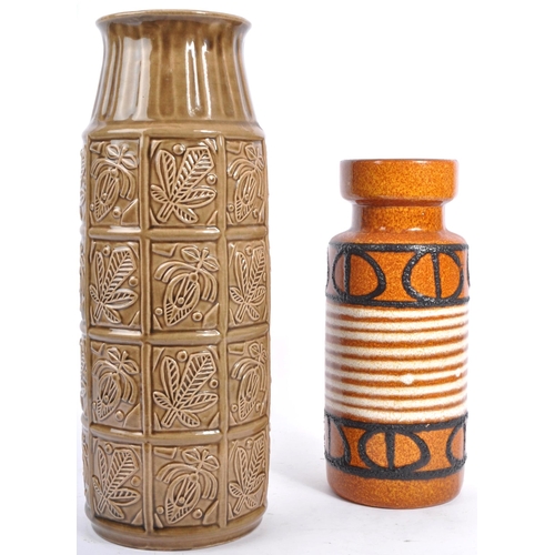 17 - Two retro 20th century circa 1970s West German fat lava studio pottery vases to include a large Bay ... 