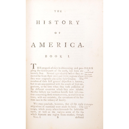 175 - The History of America - William Robertson D, D. Two early 19th century books two volumes. Principal... 