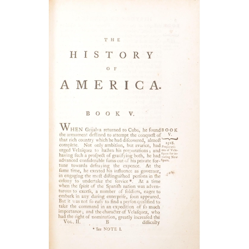 175 - The History of America - William Robertson D, D. Two early 19th century books two volumes. Principal... 