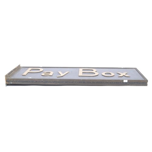 176 - A mid 20th century double sided resin cinema 'Pay Box' sign / signage. The sign of rectangular form ... 