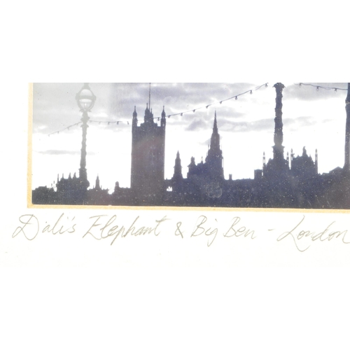 192 - After Salvador Dali - A signed print of Salvador Dali's elephant. Silhouette with Big Ben / London t... 