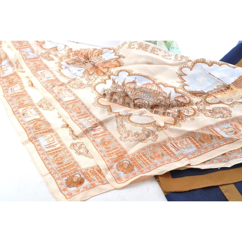 193 - A collection of ten vintage 20th century silk  scarves. To include a Edward VIII 1937 printed corona... 