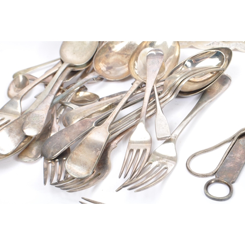 202 - A collection of stamped and marked silver plate tableware and other assorted items. The collection t... 