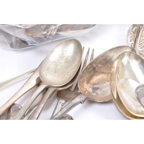 202 - A collection of stamped and marked silver plate tableware and other assorted items. The collection t... 