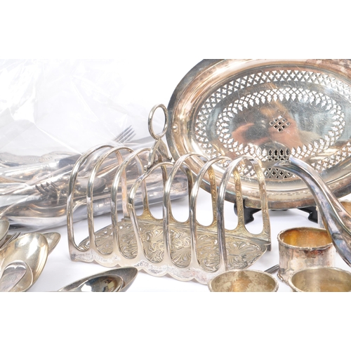 202 - A collection of stamped and marked silver plate tableware and other assorted items. The collection t... 